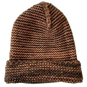 Striped Brown and Black Knit Beanie